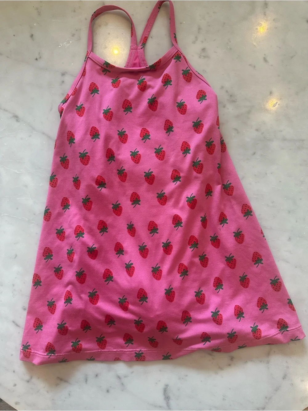 Hanna Andersson Strawberry Print Tank Dress SPF